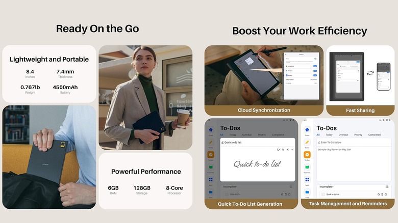 Promotional images for the Huion Note e