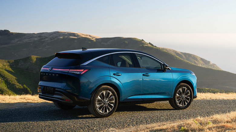 Rear shot of a blue 2025 Nissan Murano