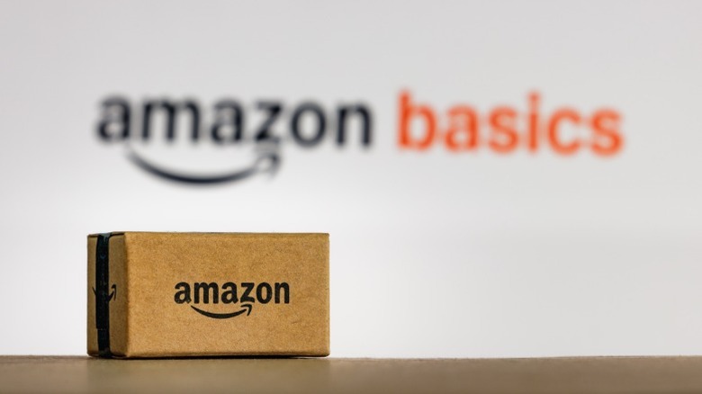 Amazon Basics logo and a box