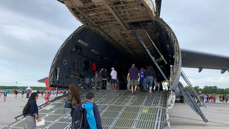 Cargo bay of C-5M Super Galaxy at air show