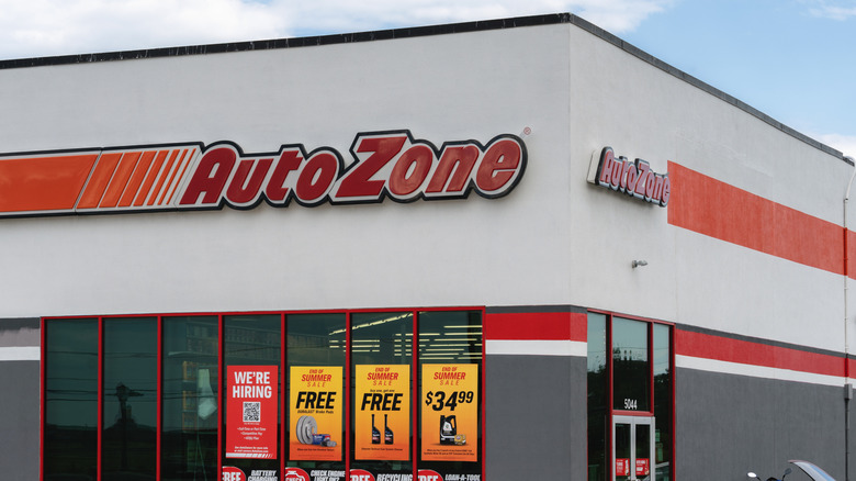 Close-up view of AutoZone Auto Parts Store