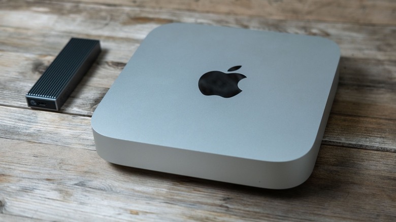 a Mac mini on a desk