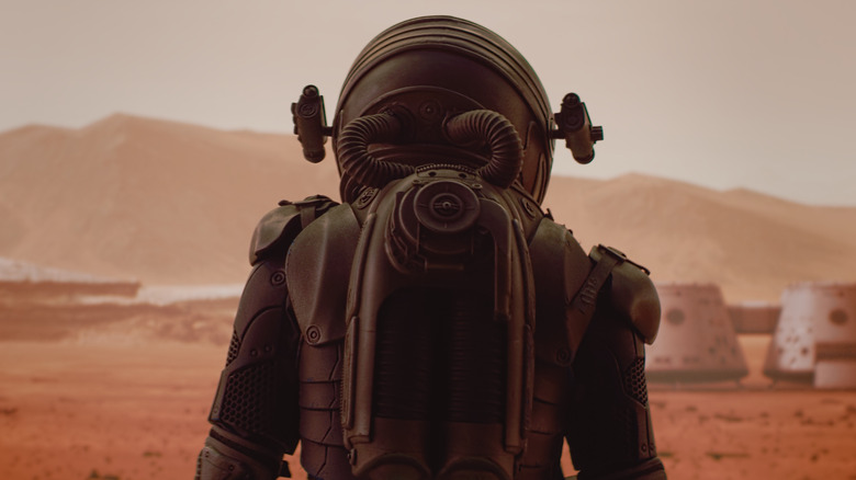 Futuristic suit concept on astronaut