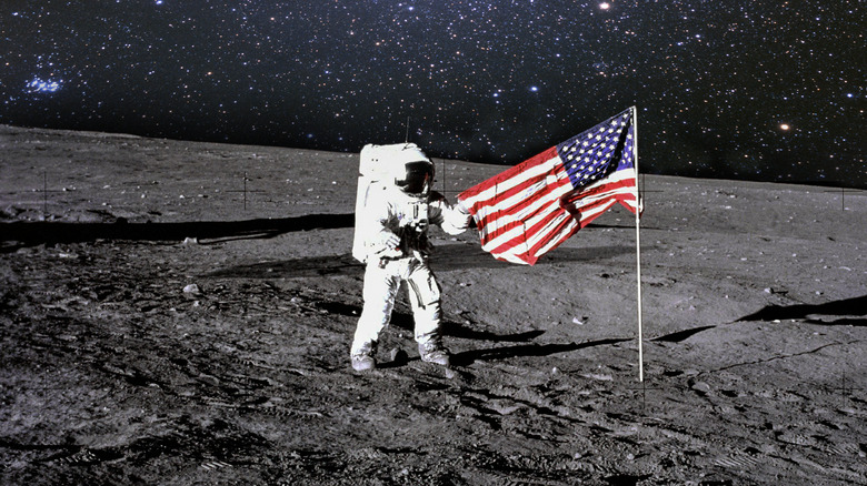 NASA astronaut on moon
