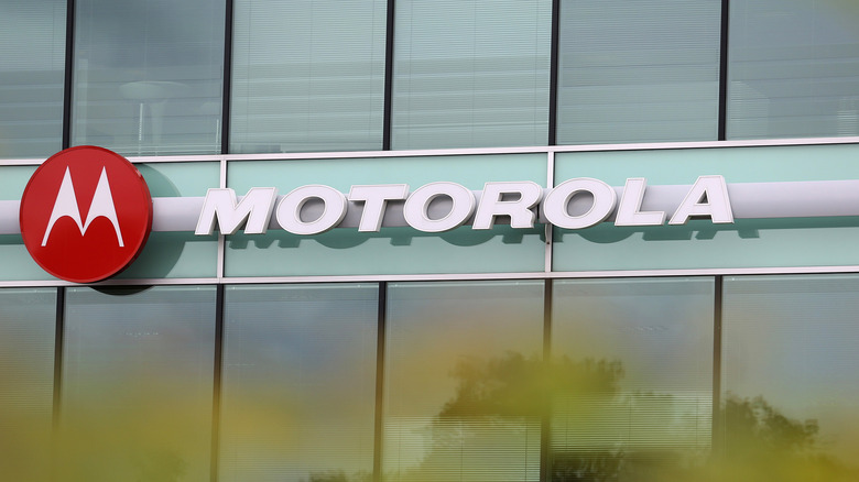 The Motorola logo seen on one of its offices.