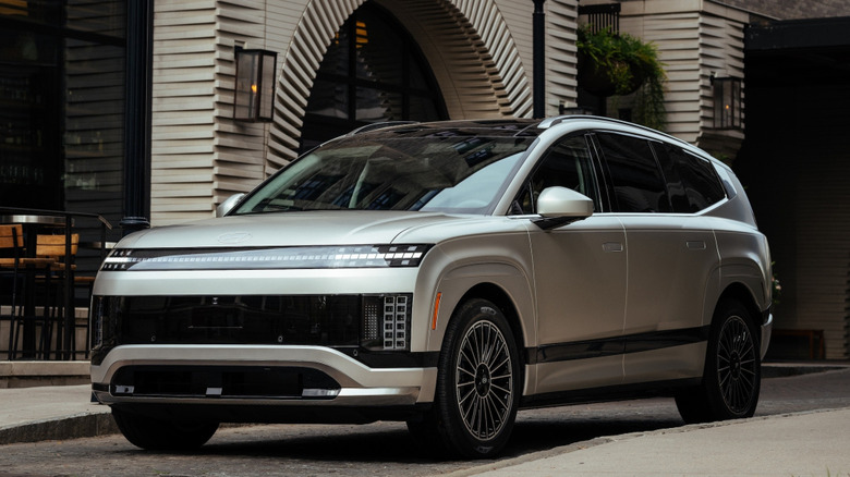 2026 Hyundai Ioniq 9 parked outside an urban building