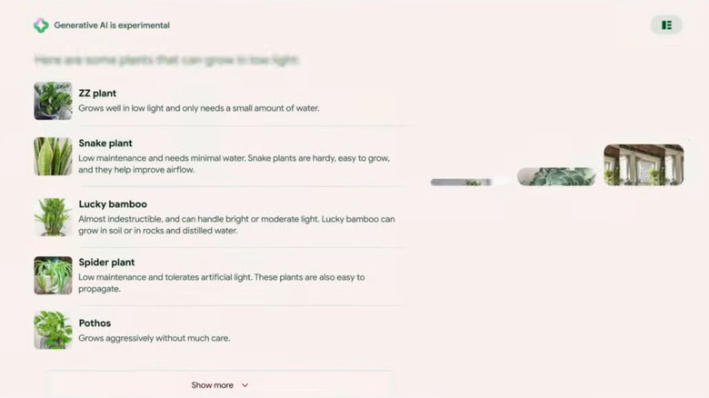 Google AI is experimental