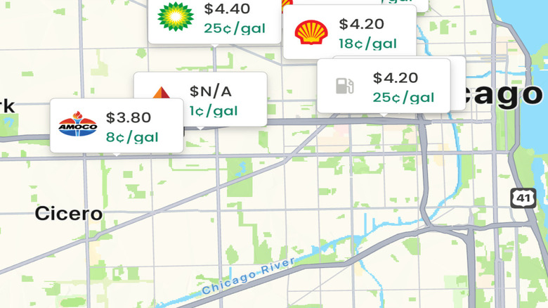 Checkout 51 gas savings on map