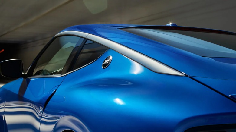 The 2025 Nissan Z Sport viewed from rear 3/4 angle