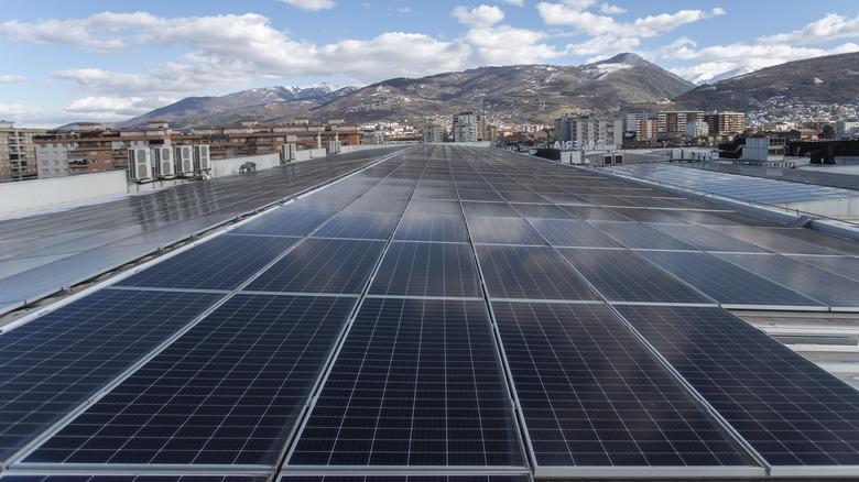 Solar panels installed on roof