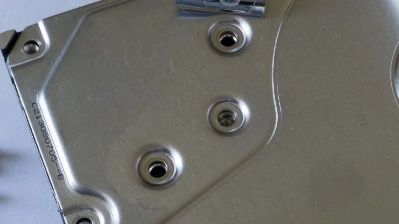hard drive with screws removed 