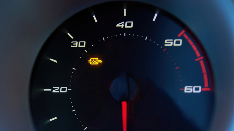 DPF warning light on gauge