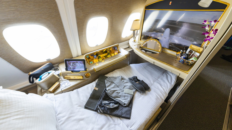 The interior suite of an Airbus A380.