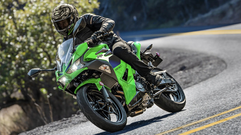 Kawasaki Ninja 500 on the road