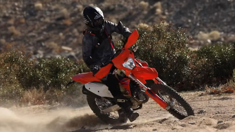 A rider on the 2024 KTM 500EXC-F in Southern California