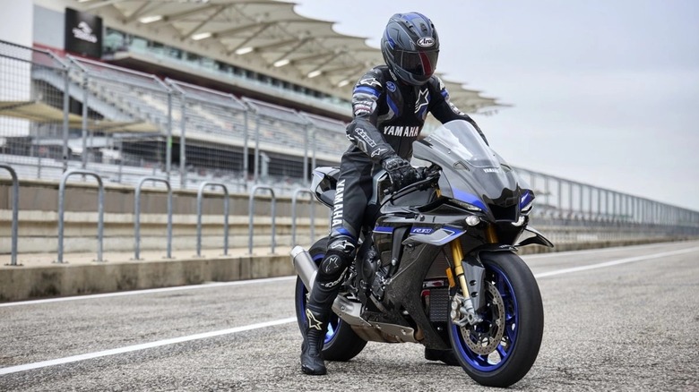 Yamaha YZF-R1M Stopped On A Race Track