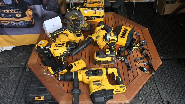 Power tools and hand tools on display
