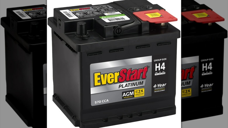 Front view of EverStart Platinum AGM battery
