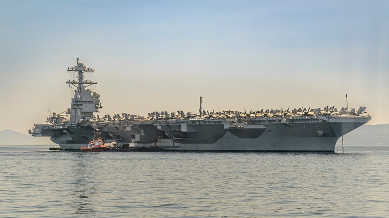 The USS Gerald R Ford docked in Croatia