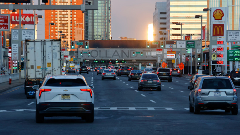 cars traveling to Holland Tunnel