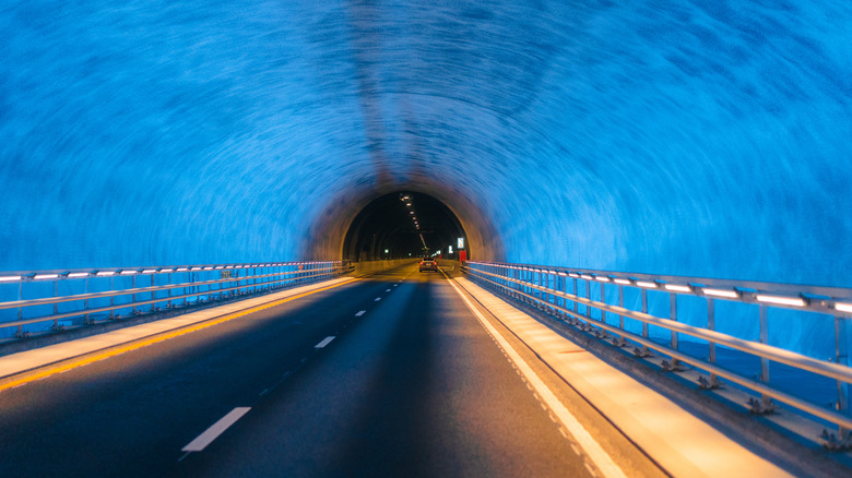 An underwater sea tunnel in Norway