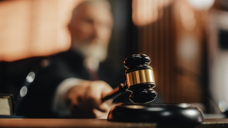 judge gavel in court closeup