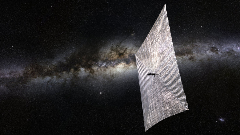 Solar sail in space