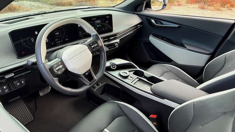 2026 Kia EV6 GT-Line steering wheel and dashboard