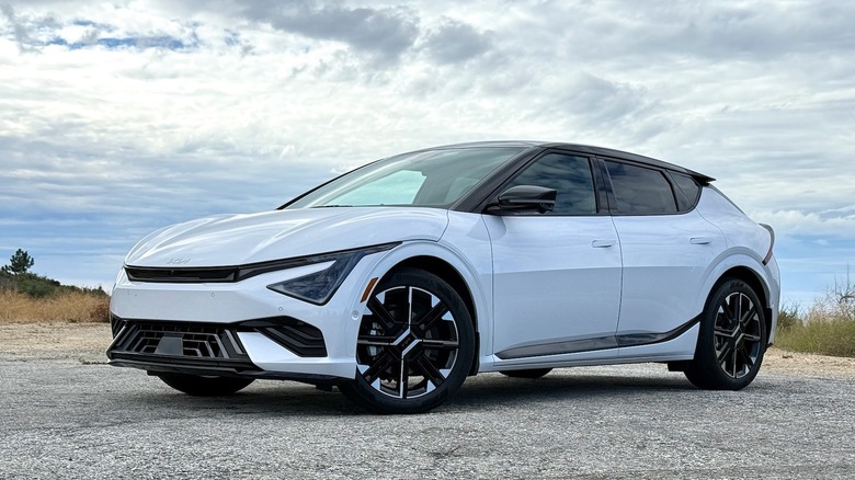 2026 Kia EV6 GT-Line parked on a hillside
