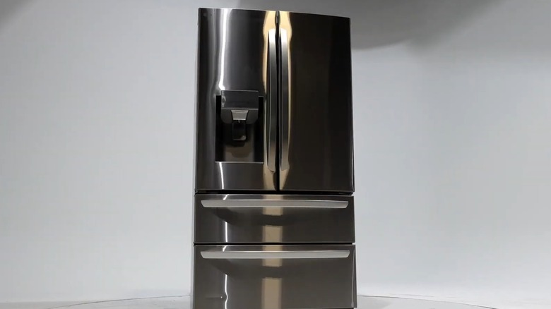 An LG fridge on display.