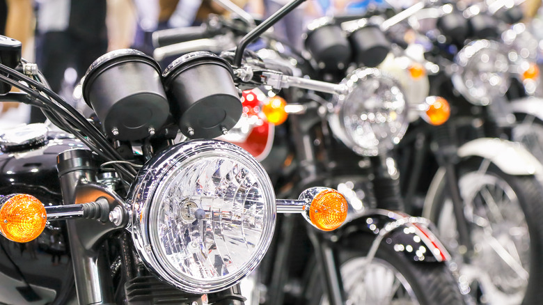 motorcycles on display