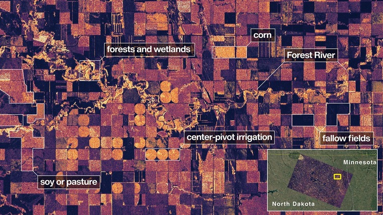 North Dakota farmland captured by NISAR satellite