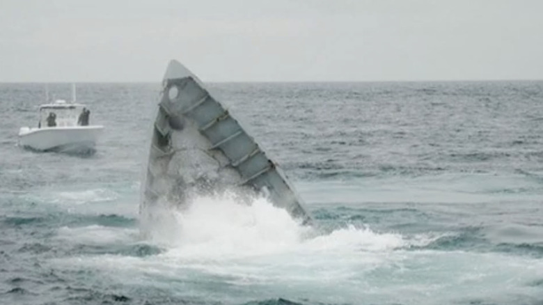 Ship being sunk to become manmade reef