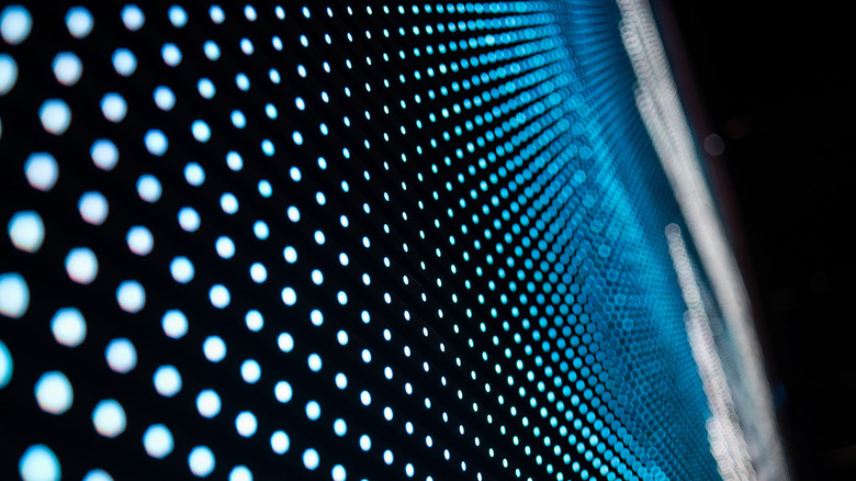 a close up of a large oled projection screen