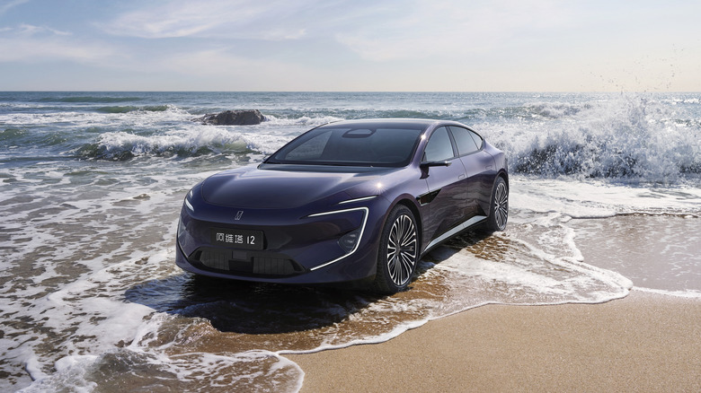 Avatr 12 EV on the beach