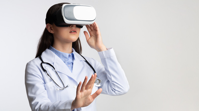 Doctor in VR headset