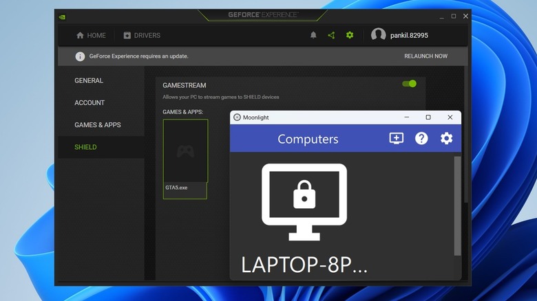 Moonlight and NVIDIA GeForce apps on PC