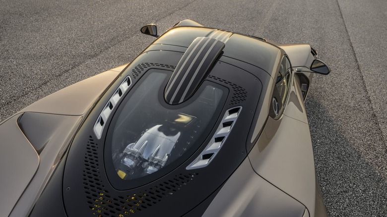 Overhead shot of the Hennessey Venom F5 LF engine
