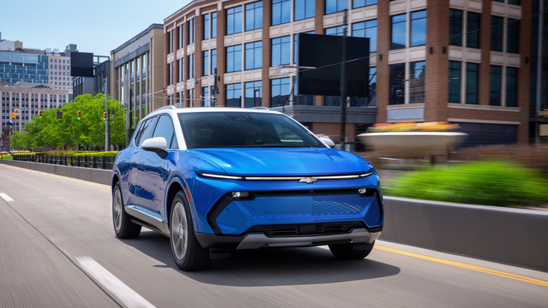 A Chevrolet Equinox EV in Riptide Blue Metallic color optoin
