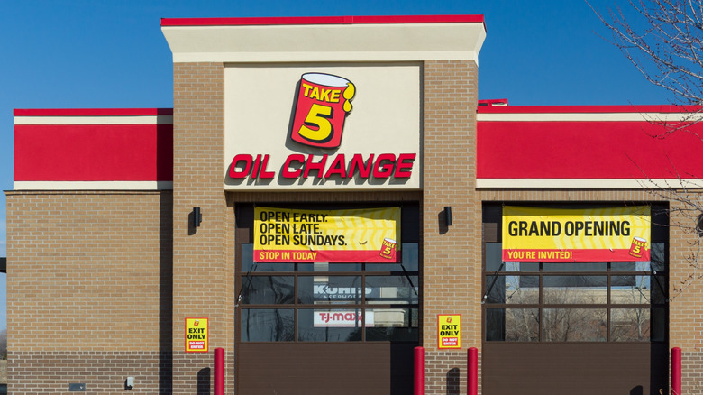 Take 5 Oil Change exterior and trademark logo