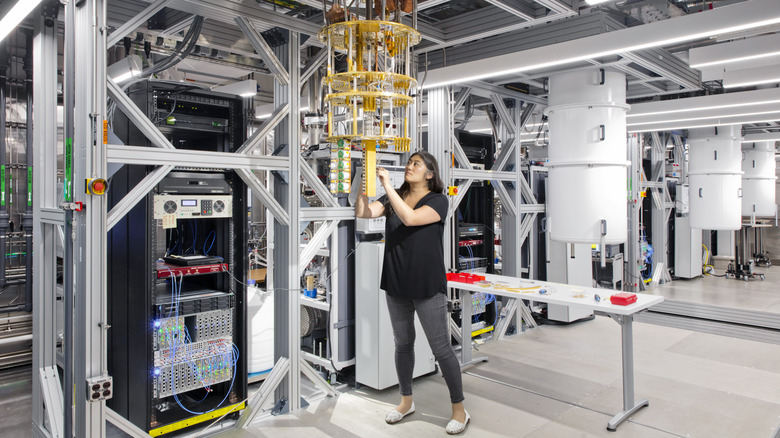 Technician working in IBM quantum computing lab