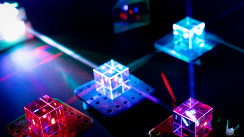 crystals transmiting laser beams