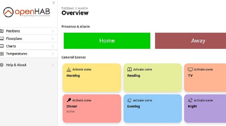 The openHAB setup interface
