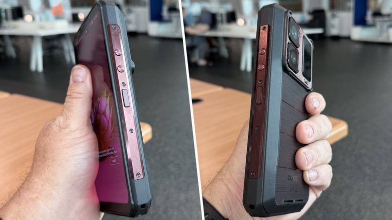 Oukitel WP300 front and back held in hand.