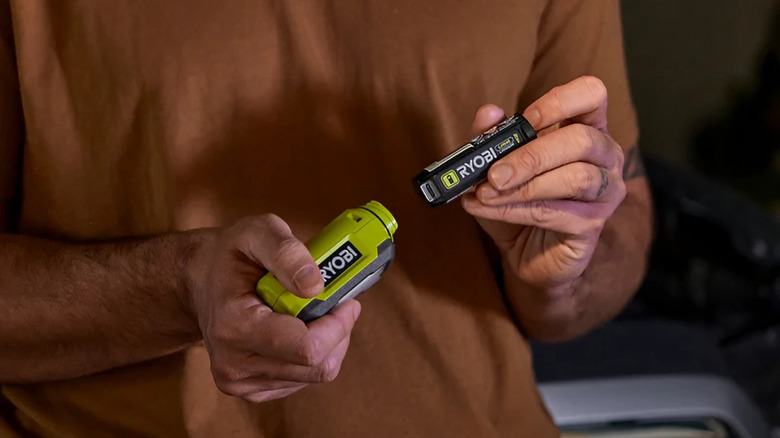 The Ryobi USB Lithium Magnetic LED Headlamp Kit without the strap