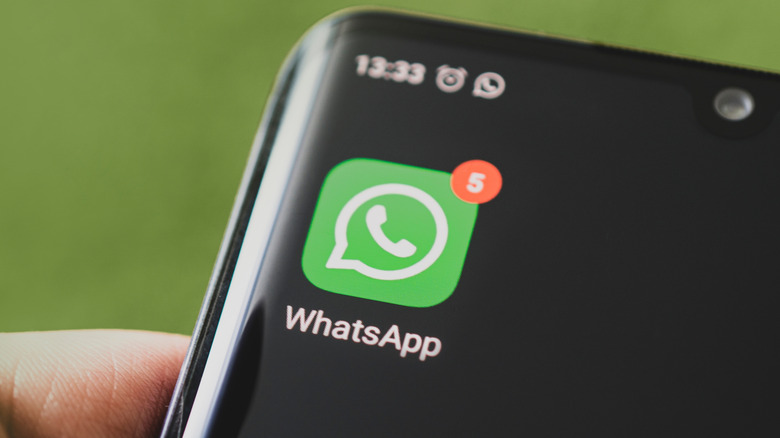 WhatsApp icon on phone screen