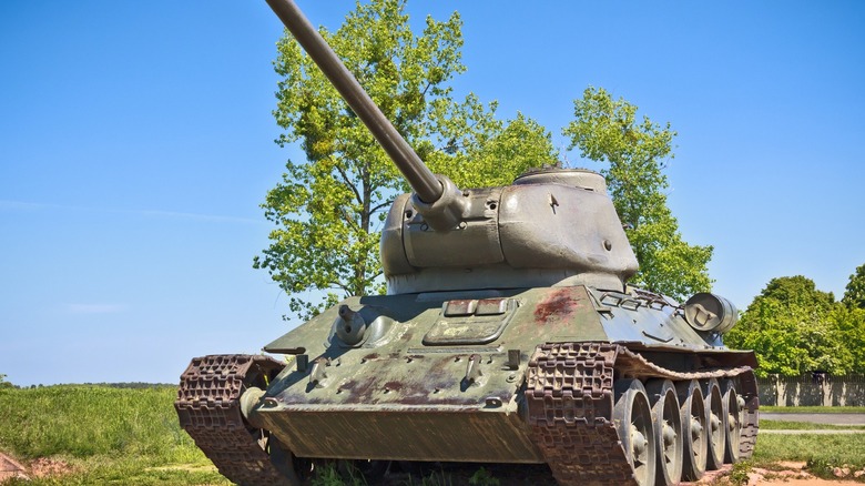 T-34 tank in a field