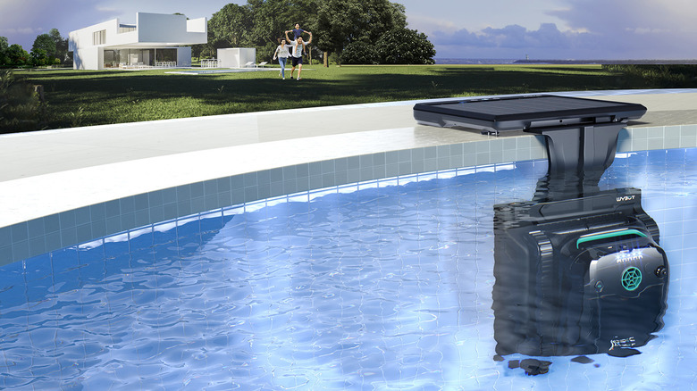 WYBOT S2SolarVision poolside