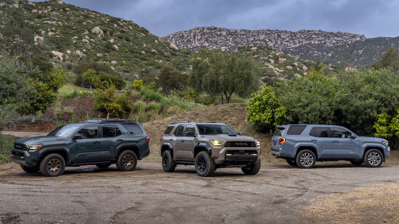 Toyota 4Runner group parked off road