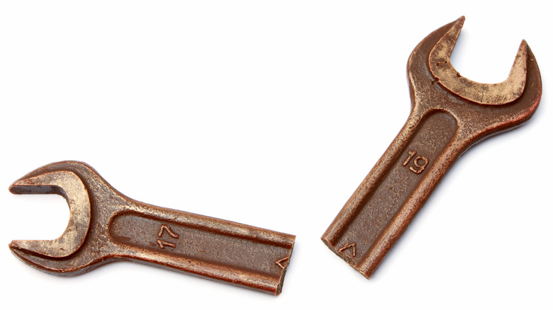 A wrench broken in half.